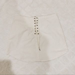 White Forever21 Tie Up Skirt